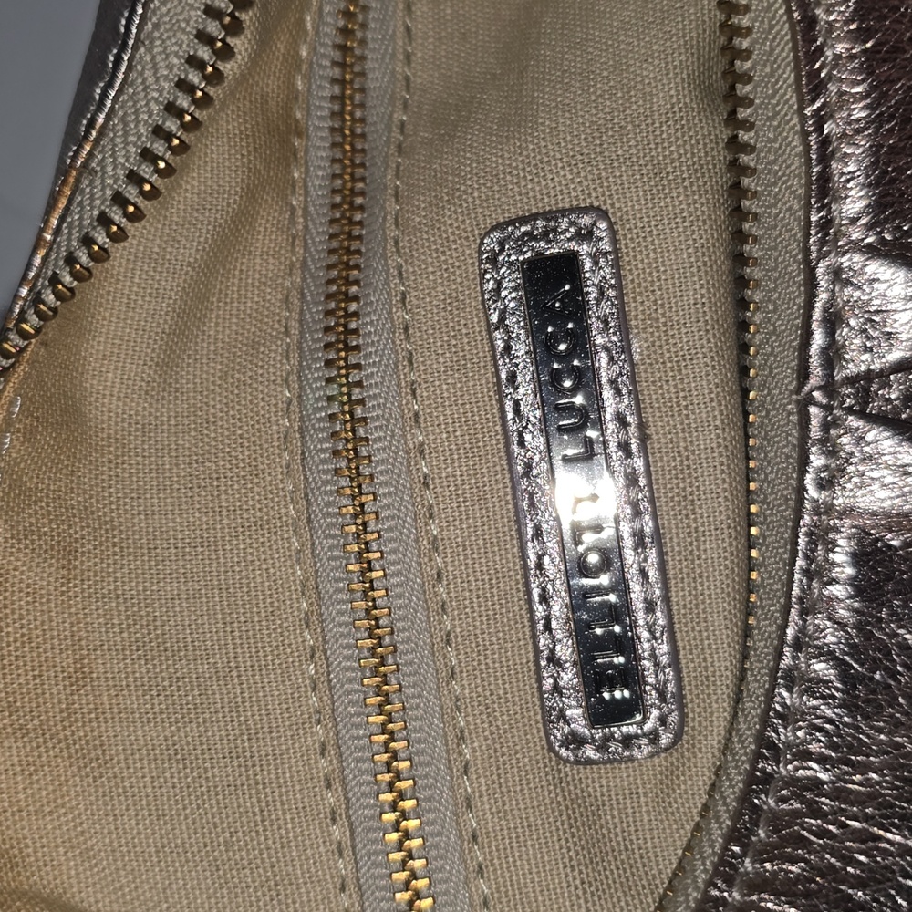 Elliot Lucca Metallic Leather Hobo Shoulder Purse - Picture 9 of 16